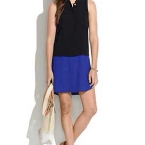 Madewell Black and Blue Sleeveless Tunic
